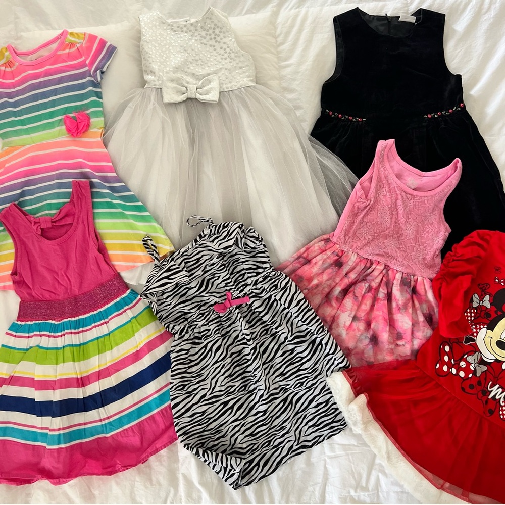 Bundle of 7 girls dresses Al size 4